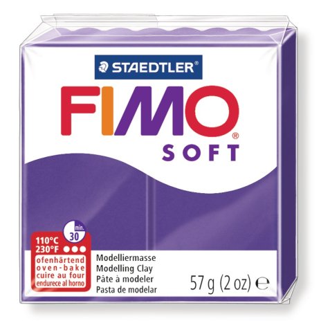 Pâte à modeler fimo soft coloris prune pain 57g