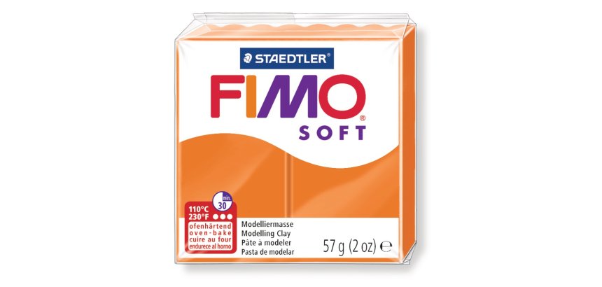 Pâte à modeler fimo soft coloris mandarine pain 57g