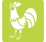 Set de 6 pochoirs enfants, Animaux de la ferme - Orange