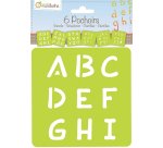 Set de 6 pochoirs enfants, Alphabet - Orange