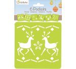 Set de 6 pochoirs enfants, Noël 2 - Orange