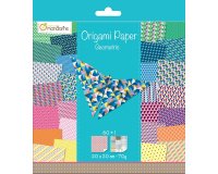 Papier origami avenue mandarine geometric 200x200mm 70g pochette 60 feuilles