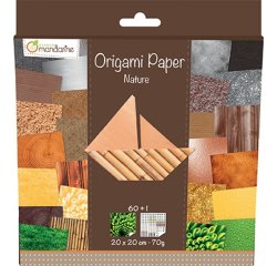Origami Paper Nature, 20 x 20 cm, 60F, 70g - Multicolore
