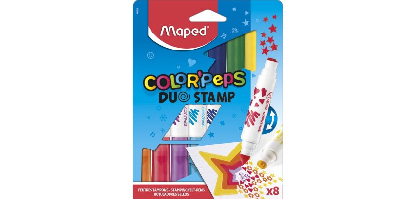 Feutre-tampon COLOR'PEPS DUO STAMP, étui de 8