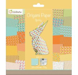 Origami Paper Spring, 20 x 20 cm, 60F, 70g - Multicolore