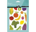 Gommette maxi maildor baby fruits et légumes repositionnable 148x210mm 6 planches 87 unités