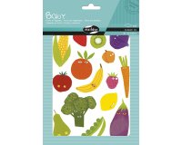 Gommette maxi maildor baby fruits et légumes repositionnable 148x210mm 6 planches 87 unités