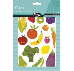 Gommette maxi maildor baby fruits et légumes repositionnable 148x210mm 6 planches 87 unités