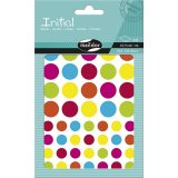 Sachet de 4 planches 10,5x16cm, 232 gommettes Initial rondes couleurs vif/pastel assorties