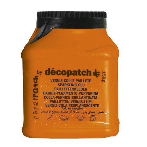 Vernis colle pailletée 150ml multilangues - Orange