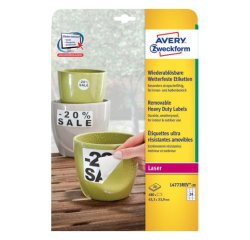 Avery L4773REV-20 self-adhesive label Rounded rectangle Removable White 480 pc(s)