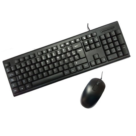 Flytech HK-616 + HM-81 teclado Ratón incluido Oficina USB Español Negro