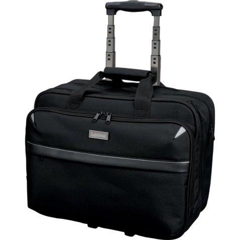 Pilot Case Trolley Noire en polyester compartiments + poches L43 x H34 x P20 cm