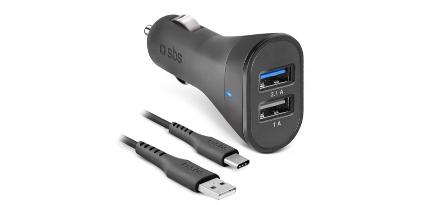 SBS Chargeur allume cigare USB x2