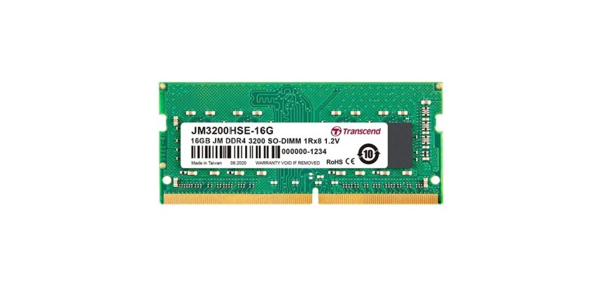 Transcend JetRam JM3200HSE-16G module de mémoire 16 Go 1 x 16 Go DDR4 260-pin SO-DIMM