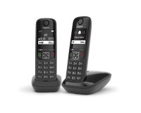 Teléfono Gigaset AS690 Duo Teléfono DECT/analógico Identificador de llamadas Negro