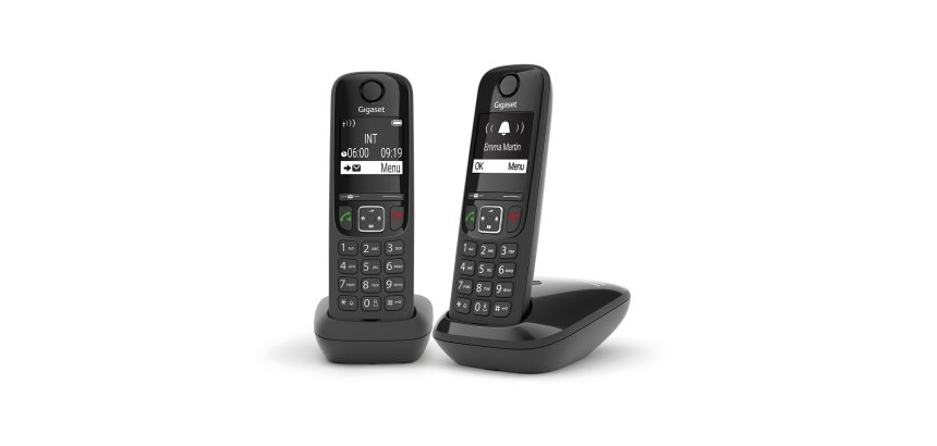 Gigaset AS690 DUO Analog/DECT telephone Caller ID Black