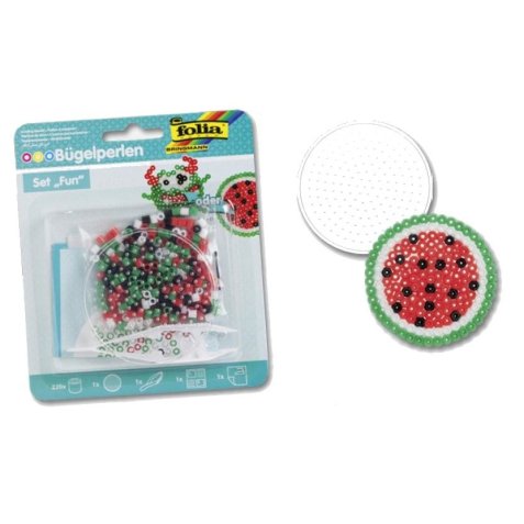 Perle à repasser folia cercle en kit complet avec 1 plaque 220 perles et 1 pincette