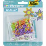Perle à repasser folia fleur en kit complet avec 1 plaque 220 perles et 1 pincette