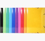 Chemise 3 rabats à élastiques Iderama en carte pelliculée 7/10, 600g. Pour format A3. Assortis