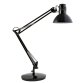 Lampe Architecte noire. Double bras. Socle lesté, pince ou fixation murale. Livrée sans ampoule.