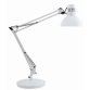 Lampe Architecte blanche. Double bras. Socle lesté, pince ou fixation murale. Livrée sans ampoule.