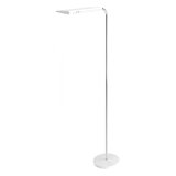 Lampadaire à LED intégrée Blanc réversible, métal et ABS Hauteur 185 cm, Tête 44x20 cm Socle D31 cm