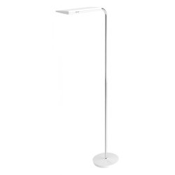Lampadaire à LED intégrée Blanc réversible, métal et ABS Hauteur 185 cm, Tête 44x20 cm Socle D31 cm