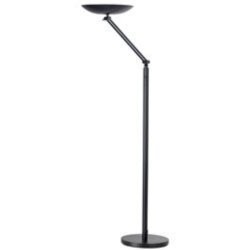 Lampadaire à LEDS Varialux Noir articulé - Hauteur 180 cm, Socle D34 cm, vasque D36 x H6 cm