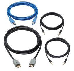 Tripp Lite P785-HKIT06 Juego de Cables KVM HDMI para los KVM B005-HUA2-K y B005-HUA4 de , 4K HDMI, USB 3.2 Gen 1, 3.5 mm, 1.83 m [6 pies]