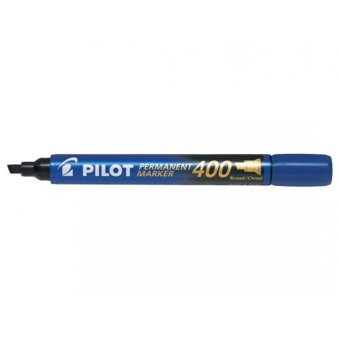 Marqueur permanent MARKER 400 pointe biseautée large encre bleue