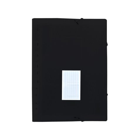 Trieur liderpapel polypropylene a4 210x297 mm 700 microns   13 compartiments fermeture    elastique coloris noir opaque