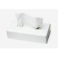 Boîte distributrice F1 Blanche en plastique pour mouchoirs - Dimensions : L25,5 x H6 x P14 cm