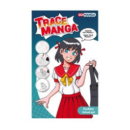 Pochoir Trace Manga pour apprendre à tracer aisément des personnages Manga ''Ecolière''