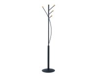 Porte-manteaux maulaura 4 pateres acier laque et hetre  hauteur 180cm coloris noir