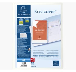 Protège-documents en polypropylène rigide Kreacover® 40 vues - A4 - Blanc