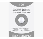 Fiche bristol 105 x 148mm quadrillée 5 x 5 blanche non perforée Exacompta - Boîte de 100