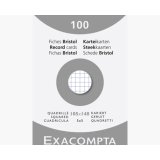 Fiche bristol 105 x 148mm quadrillée 5 x 5 blanche non perforée Exacompta - Boîte de 100