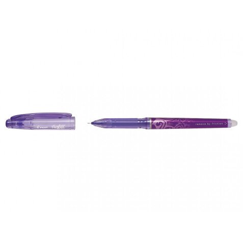 Stylo Roller FriXion Point, pointe hi-tec fine, s'efface à la gomme en bout de stylo,coloris Violet