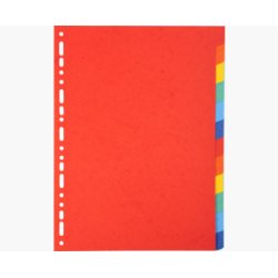 Jeu d'intercalaires 12 positions en carte recyclée 220g. Format A4. Coloris assortis