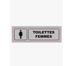 Plaque signalisation viso alumimiun auto-adhesive toilettes femmes 17x5cm