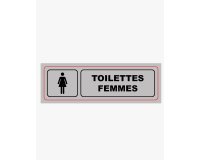 Plaque signalisation viso alumimiun auto-adhesive toilettes femmes 17x5cm