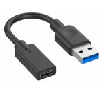 Hamlet XADU3-UCF01 cavo USB USB 3.2 Gen 1 (3.1 Gen 1) 0,1 m USB A USB C Nero