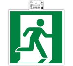 Panneau PVC adhésif antidérapant évacuation droite 20x20 cm - Vert