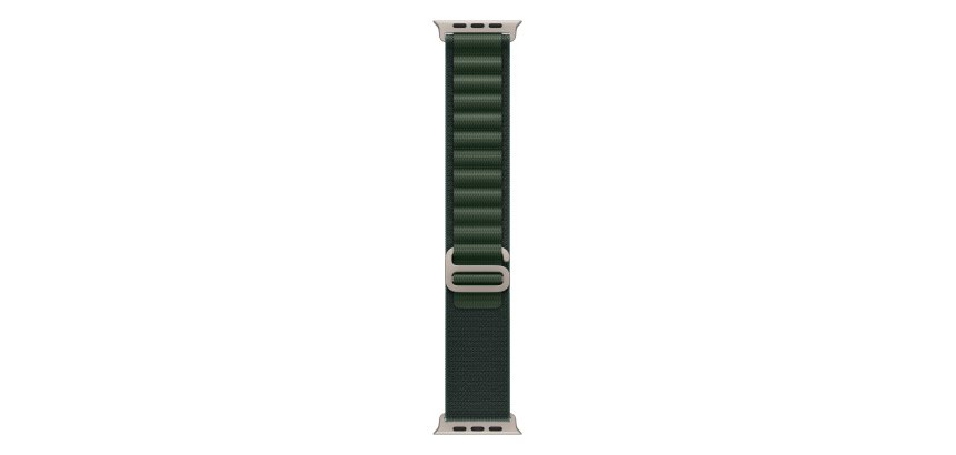 Apple 49mm Dark Green Alpine Loop - Medium - Natural Titanium Finish