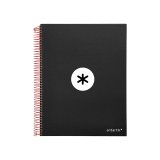 Cahier spirale antartik a4 240p 90g couverture rembordee quadrillage 5mm 4 trous       coil-lock coloris noir