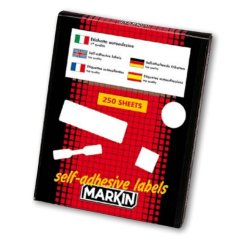 Markin X12563 self-adhesive label Round Removable White 250 pc(s)