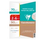 Vélin Millimétré pochette calque et millimétré 2x6F A4 70g