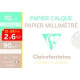 Vélin Millimétré pochette calque et millimétré 2x6F A4 70g