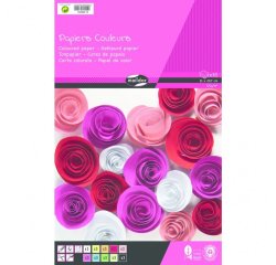 PAPIER COULEUR RECYCLÉ, Bloc de 30 feuilles 120g/m2 au format 21x29,7cm - Assortiment